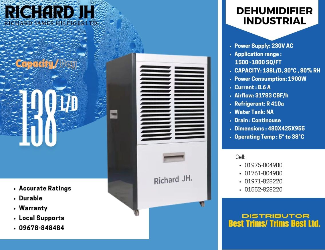 Dehumidifier Richard JH 138L/Day