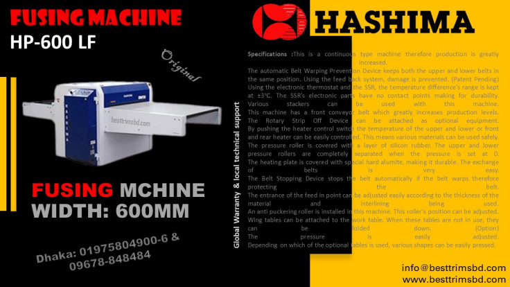 Hashima Fusing Machine HP600LF in Bangladesh