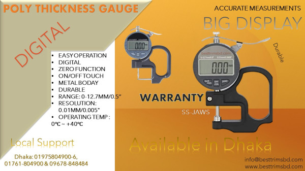 Poly Thickness Gauge Didgital in Bangladesh 