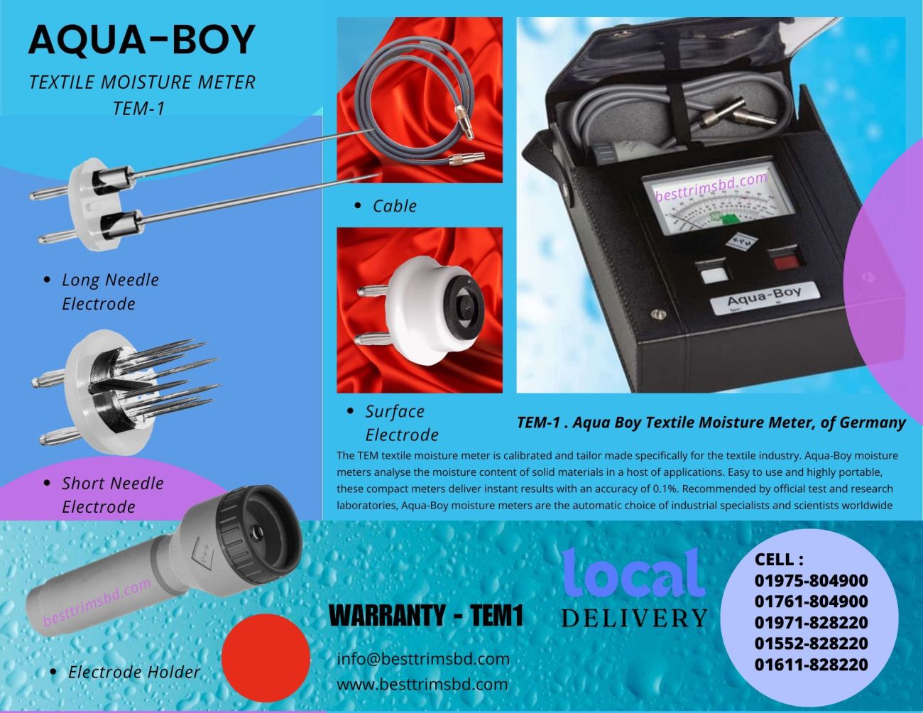 Aqua Boy Textile Moisture Meter TEM-I in Bangladesh 