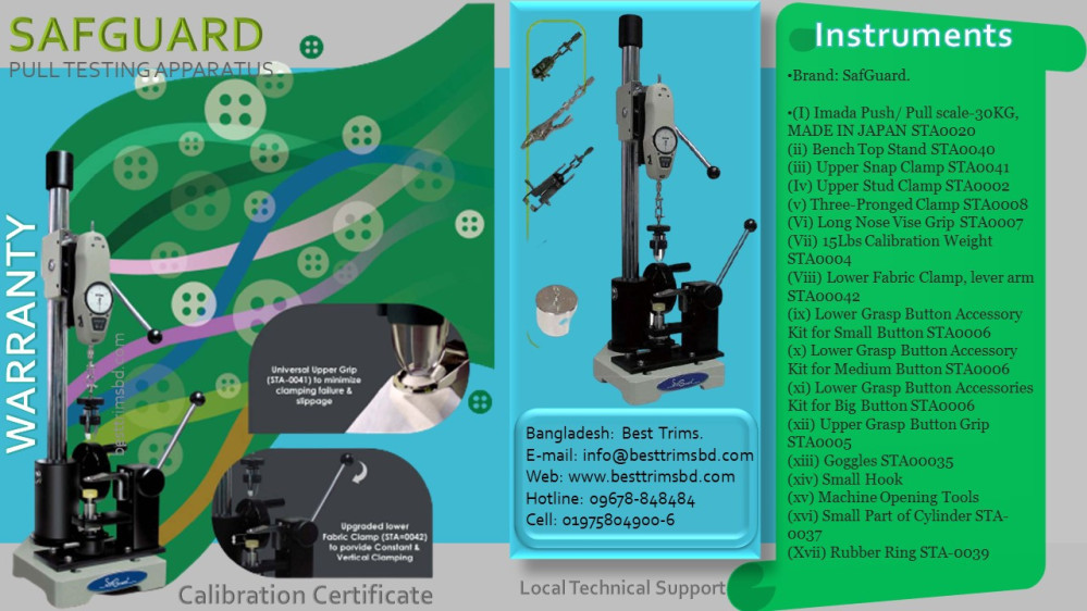 Button pull tester Safguard Pull Tester in Bangladesh 